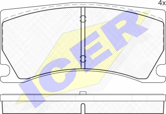 Icer 182041 - Kit de plaquettes de frein, frein à disque cwaw.fr