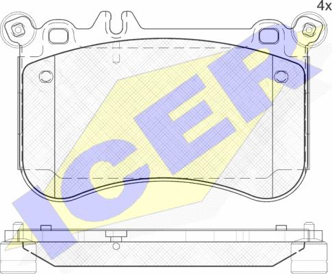 Icer 182042 - Kit de plaquettes de frein, frein à disque cwaw.fr