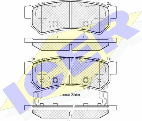 Icer 182058-203 - Kit de plaquettes de frein, frein à disque cwaw.fr