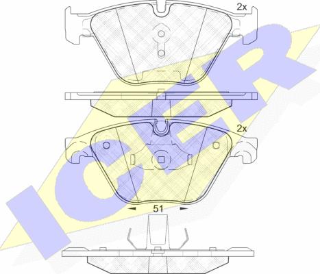 Icer 182065 - Kit de plaquettes de frein, frein à disque cwaw.fr