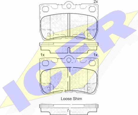 Icer 182060 - Kit de plaquettes de frein, frein à disque cwaw.fr