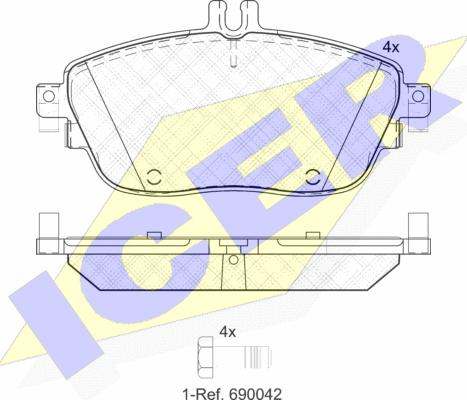 Icer 182061 - Kit de plaquettes de frein, frein à disque cwaw.fr