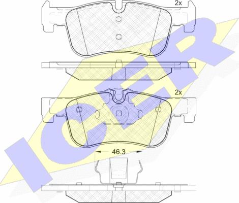 Icer 182063 - Kit de plaquettes de frein, frein à disque cwaw.fr