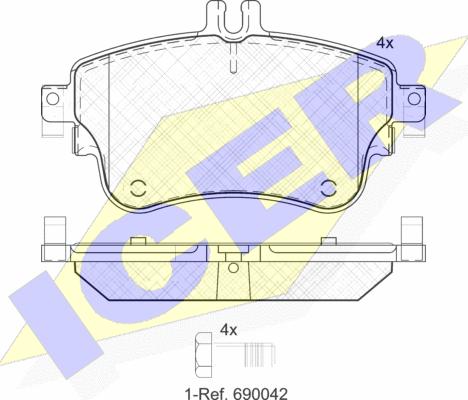 Icer 182062 - Kit de plaquettes de frein, frein à disque cwaw.fr