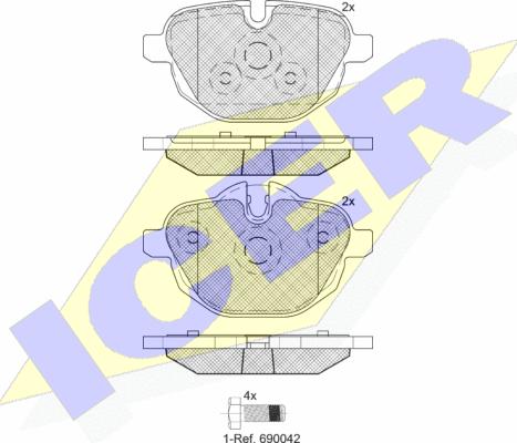 Icer 182004 - Kit de plaquettes de frein, frein à disque cwaw.fr