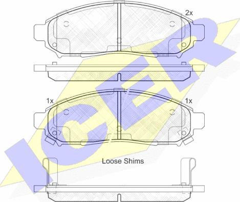 Icer 182003-200 - Kit de plaquettes de frein, frein à disque cwaw.fr