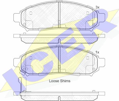 Icer 182003 - Kit de plaquettes de frein, frein à disque cwaw.fr