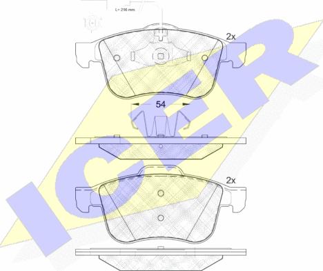 Icer 182007 - Kit de plaquettes de frein, frein à disque cwaw.fr