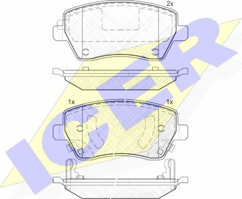 Icer 182019 - Kit de plaquettes de frein, frein à disque cwaw.fr