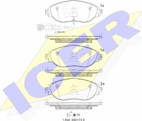 Icer 182018-087 - Kit de plaquettes de frein, frein à disque cwaw.fr