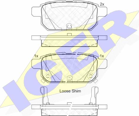 Icer 182017 - Kit de plaquettes de frein, frein à disque cwaw.fr