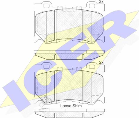 Icer 182089 - Kit de plaquettes de frein, frein à disque cwaw.fr