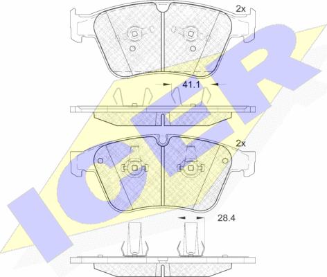 Icer 182085 - Kit de plaquettes de frein, frein à disque cwaw.fr