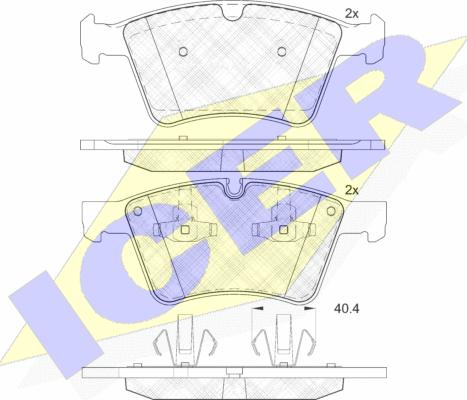 Icer 182086 - Kit de plaquettes de frein, frein à disque cwaw.fr