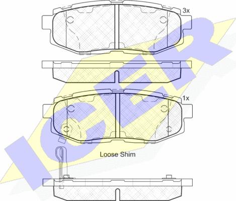 Icer 182088 - Kit de plaquettes de frein, frein à disque cwaw.fr