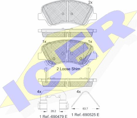 Icer 182035-233 - Kit de plaquettes de frein, frein à disque cwaw.fr