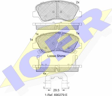 Icer 182035 - Kit de plaquettes de frein, frein à disque cwaw.fr