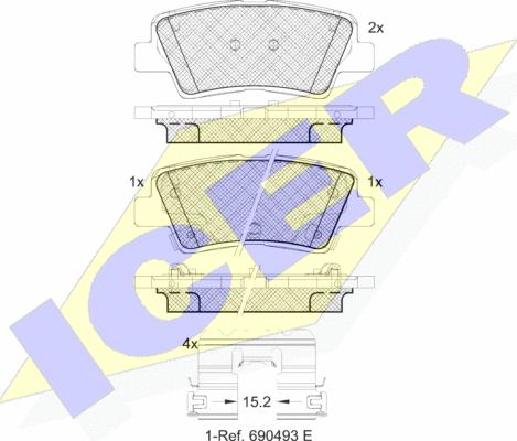 Icer 182036-066 - Kit de plaquettes de frein, frein à disque cwaw.fr