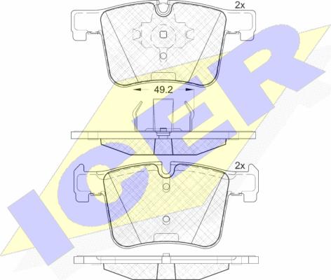 Icer 182020 - Kit de plaquettes de frein, frein à disque cwaw.fr