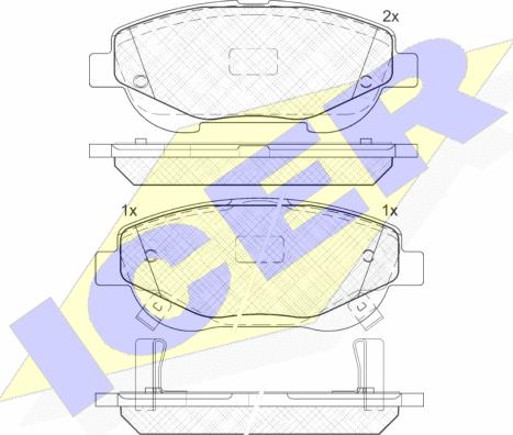 Icer 182022 - Kit de plaquettes de frein, frein à disque cwaw.fr