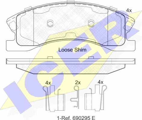 Icer 182075 - Kit de plaquettes de frein, frein à disque cwaw.fr