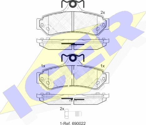 Icer 182078 - Kit de plaquettes de frein, frein à disque cwaw.fr