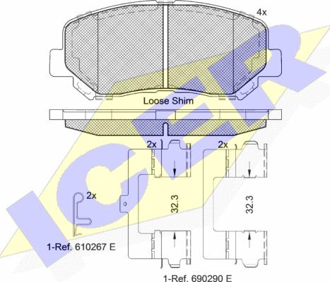 Icer 182196-200 - Kit de plaquettes de frein, frein à disque cwaw.fr