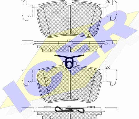 Icer 182198-200 - Kit de plaquettes de frein, frein à disque cwaw.fr