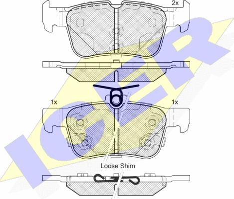 Icer 182198-203 - Kit de plaquettes de frein, frein à disque cwaw.fr