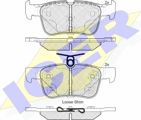 Icer 182198 - Kit de plaquettes de frein, frein à disque cwaw.fr