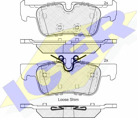 Icer 182193 - Kit de plaquettes de frein, frein à disque cwaw.fr