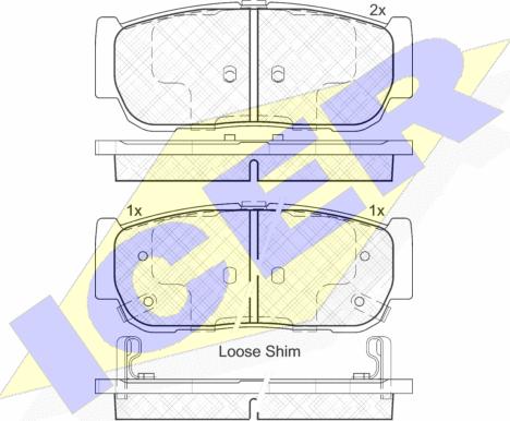 Icer 182151 - Kit de plaquettes de frein, frein à disque cwaw.fr