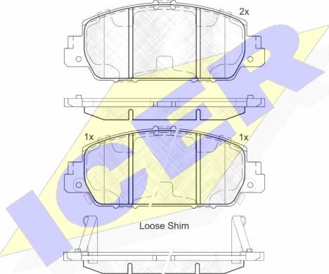 Icer 182153 - Kit de plaquettes de frein, frein à disque cwaw.fr