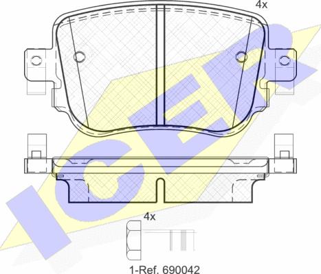 Icer 182152 - Kit de plaquettes de frein, frein à disque cwaw.fr