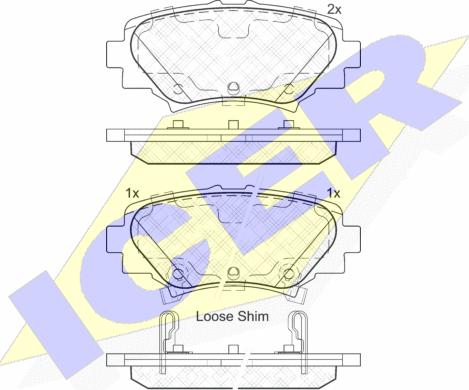 Icer 182169 - Kit de plaquettes de frein, frein à disque cwaw.fr