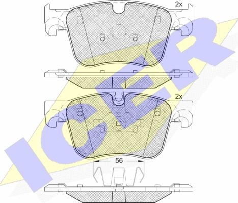 Icer 182166 - Kit de plaquettes de frein, frein à disque cwaw.fr