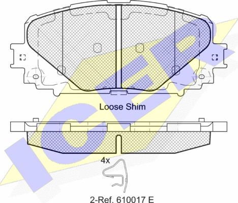 Icer 182168 - Kit de plaquettes de frein, frein à disque cwaw.fr