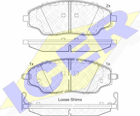 Icer 182167 - Kit de plaquettes de frein, frein à disque cwaw.fr