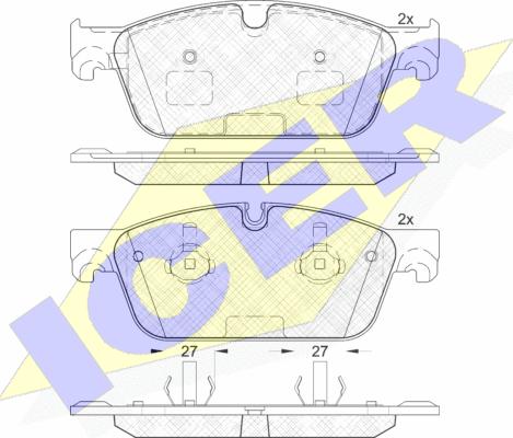 Icer 182104 - Kit de plaquettes de frein, frein à disque cwaw.fr