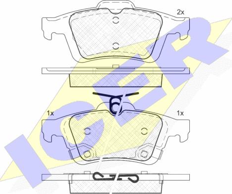 Icer 182106 - Kit de plaquettes de frein, frein à disque cwaw.fr