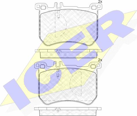 Icer 182100 - Kit de plaquettes de frein, frein à disque cwaw.fr