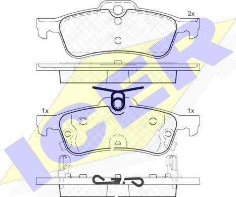 Icer 182101 - Kit de plaquettes de frein, frein à disque cwaw.fr