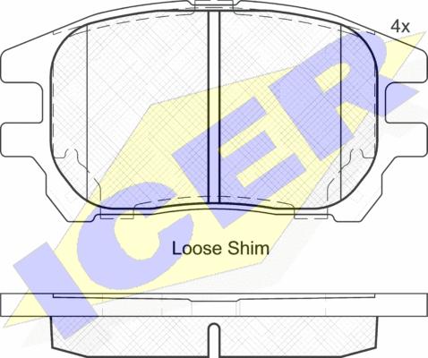 Icer 182107 - Kit de plaquettes de frein, frein à disque cwaw.fr