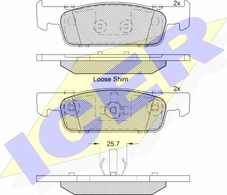 Icer 182115-203 - Kit de plaquettes de frein, frein à disque cwaw.fr