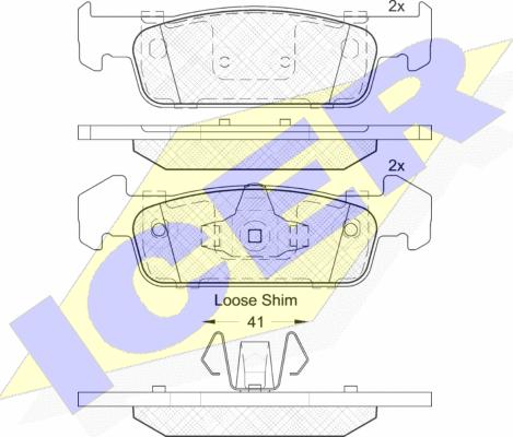 Icer 182115-202 - Kit de plaquettes de frein, frein à disque cwaw.fr