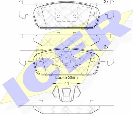 Icer 182115 - Kit de plaquettes de frein, frein à disque cwaw.fr