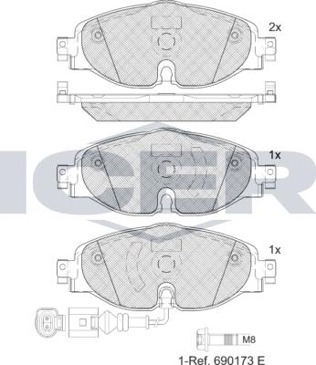 Icer 182111e1 - Kit de plaquettes de frein, frein à disque cwaw.fr