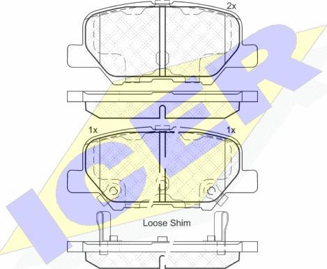 Icer 182118 - Kit de plaquettes de frein, frein à disque cwaw.fr