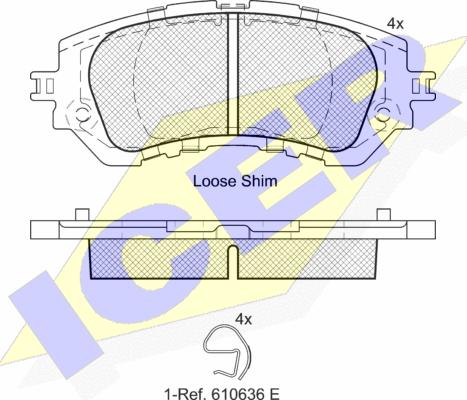 Icer 182180 - Kit de plaquettes de frein, frein à disque cwaw.fr