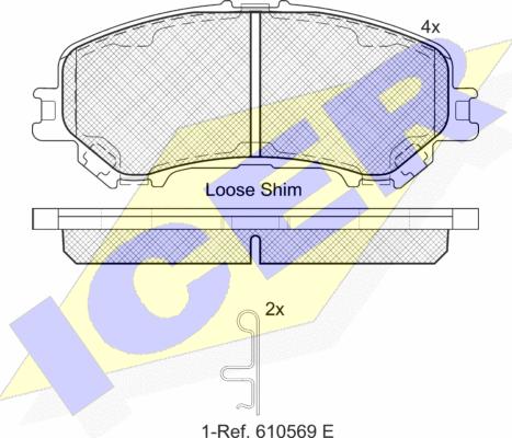 Icer 182181 - Kit de plaquettes de frein, frein à disque cwaw.fr